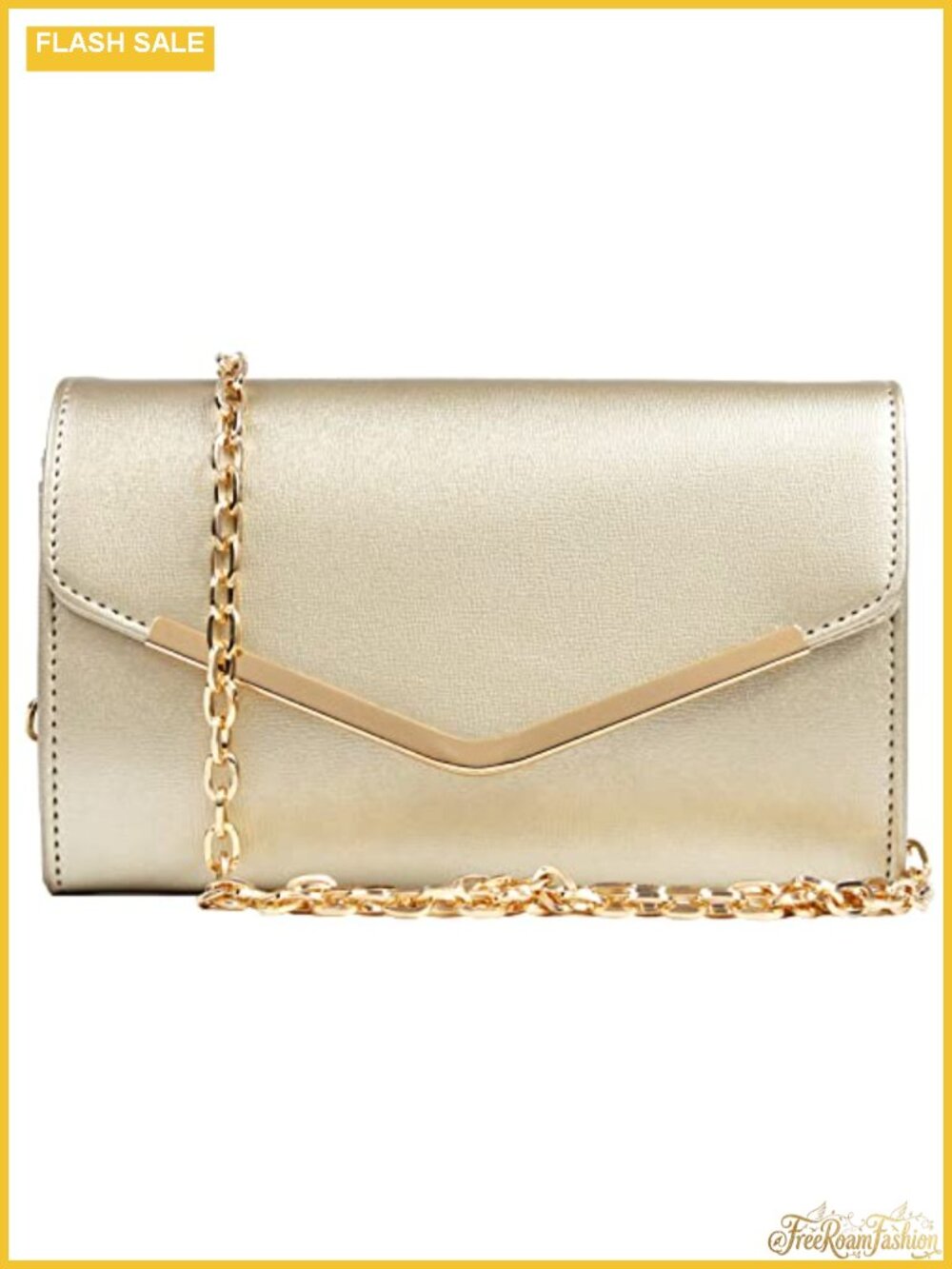 PU Leather Clutch Envelope Handbag Detachable Chain Evening Party Bag